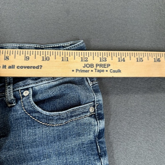 RSQ Jeans Girls 12 Blue Denim Flared Leg Stretch Distressed Y2K Grunge - Picture 9 of 12